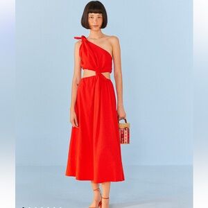 Elegant Red One-Shoulder Dress
